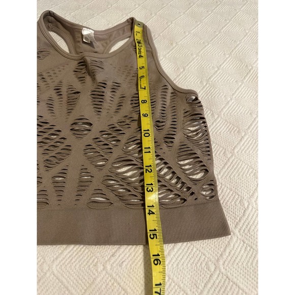 Athleta Workout Tank Top‎ Brown Camo Strappy Back Layering Fitted Activewear - Picture 12 of 12